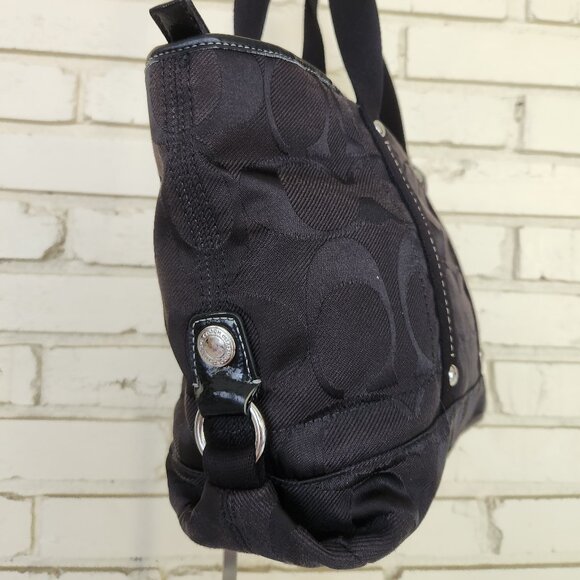 Euc Coach Kyra Signature Black Satchel Handbag Purse - Picture 4 of 13